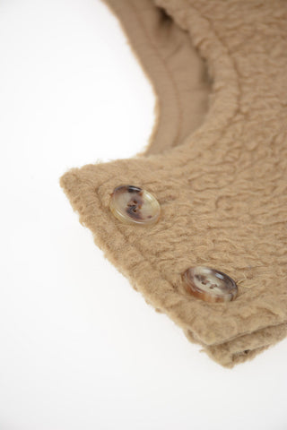 Cappuccio in Lana e Cotone con Chiusura Bottoni 