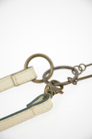 Monogram Key Holder with Leather Detail