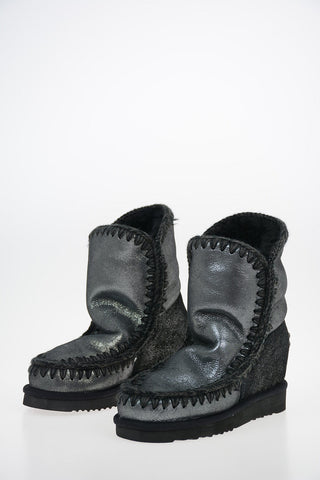 Shearling ESKIMO Pull On Booties with Inner Platform 8.5cm