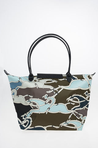 Printed Fabric Double Handle LE PLIAGE Bag