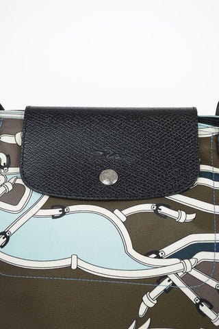 Printed Fabric Double Handle LE PLIAGE Bag