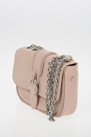Leather Mini Saddle Bag With Removable Chain