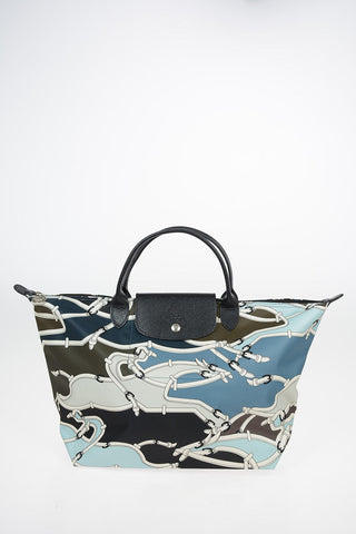 Printed Fabric Double Handle LE PLIAGE Bag 