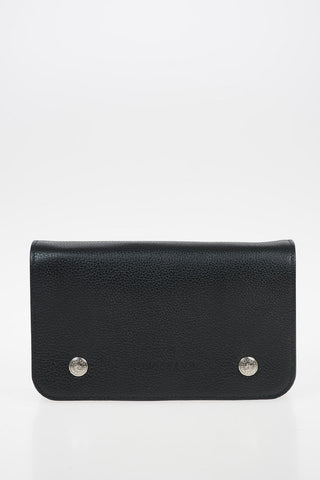 Leather Clutch with Removable Shoulder Chain