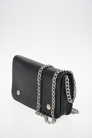 Leather Clutch with Removable Shoulder Chain 