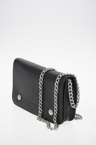Leather Clutch with Removable Shoulder Chain