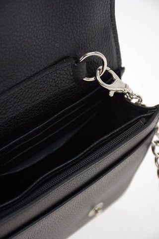 Leather Clutch with Removable Shoulder Chain