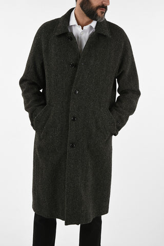 Herringbone PERTURBATO balmacaan coat