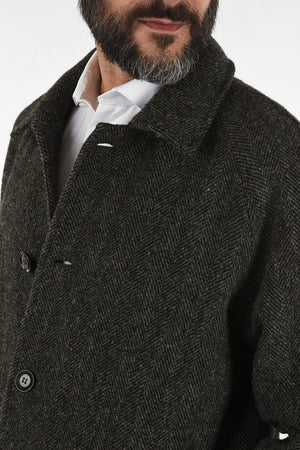 Herringbone PERTURBATO balmacaan coat