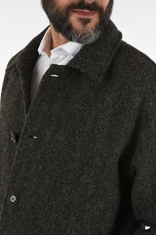 Herringbone PERTURBATO balmacaan coat