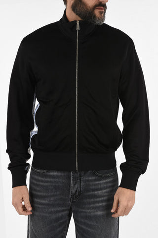 Logoed Side Band Full Zip Track Sweatshirt