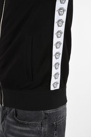 Logoed Side Band Full Zip Track Sweatshirt