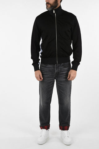 Logoed Side Band Full Zip Track Sweatshirt