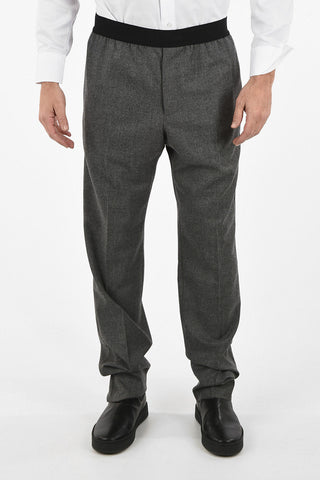 Straight Fit Pants with Elastic Waist Band