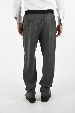Straight Fit Pants with Elastic Waist Band