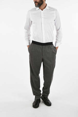 Straight Fit Pants with Elastic Waist Band