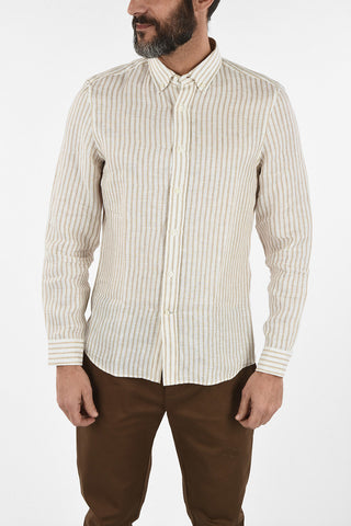 hairline striped flax LEISURE FIT shirt
