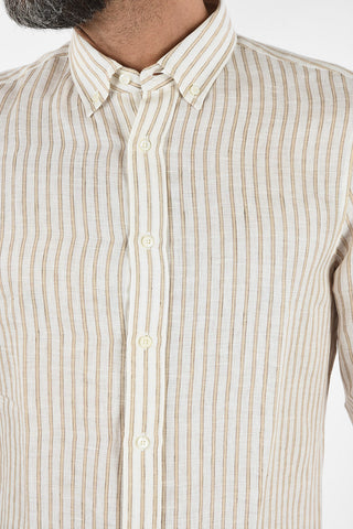 hairline striped flax LEISURE FIT shirt