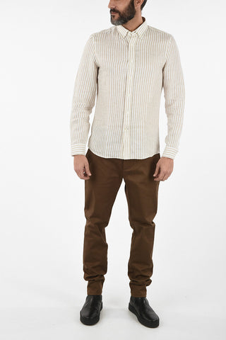 hairline striped flax LEISURE FIT shirt
