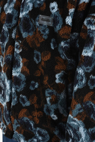 MARTINE ROSE full zip Roses-Print Teddy T-EMIN JACQUARD Jacket