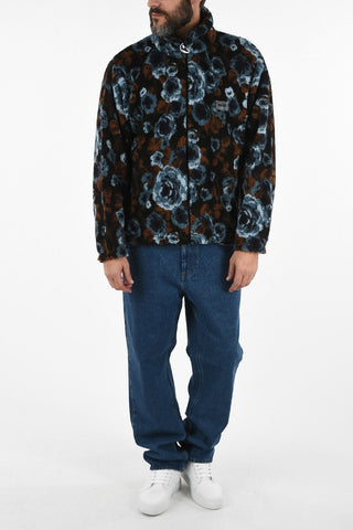 MARTINE ROSE full zip Roses-Print Teddy T-EMIN JACQUARD Jacket