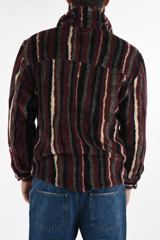 MARTINE ROSE pencil striped T-MARGAY snap button Teddy shirt