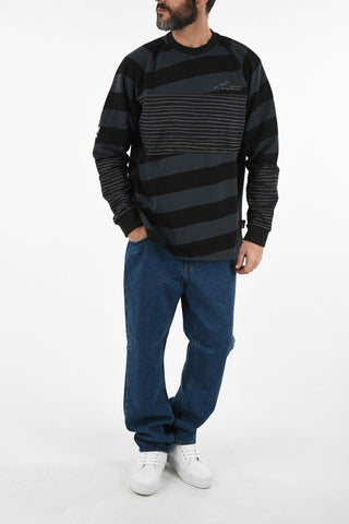 MARTINE ROSE awning striped B-GUINA crew-neck sweater