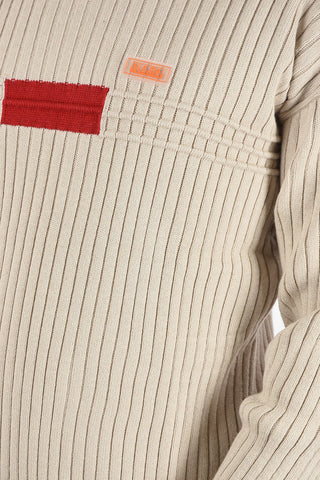 ribbed D-BLANCO crew-neck sweater
