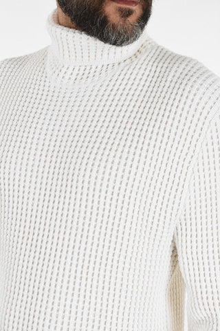 Maglia a Collo Alto in Cotone e Cashmere