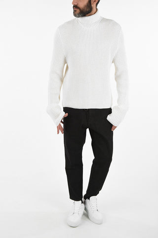 Maglia a Collo Alto in Cotone e Cashmere