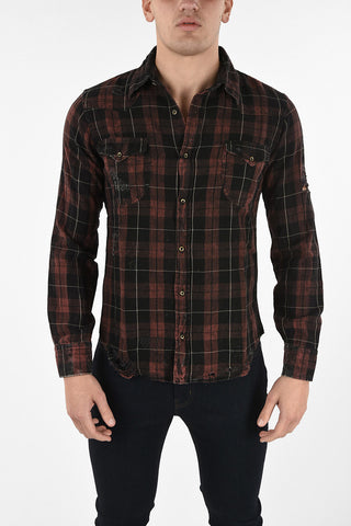 Checked Distressed Shirt
