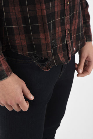 Checked Distressed Shirt