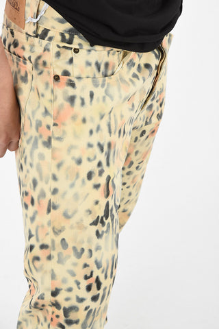 MARTINE ROSE cheetah-print 5 Pockets M-LEOPARD Pants