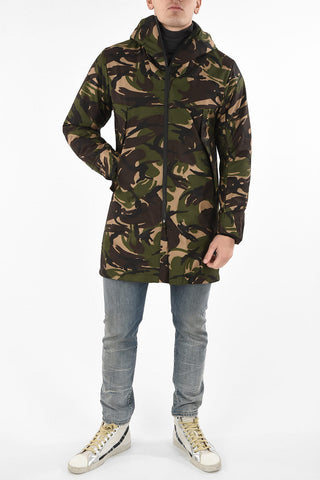 giubbotto camouflage con cappuccio