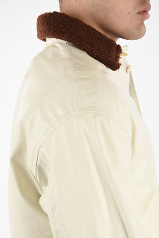 Giubbotto in Pelle con Collo in Shearling