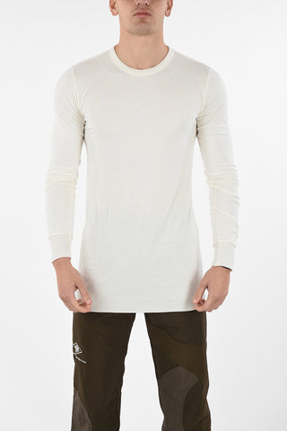 Longline Double-layer DOUBLE Crewneck T-shirt