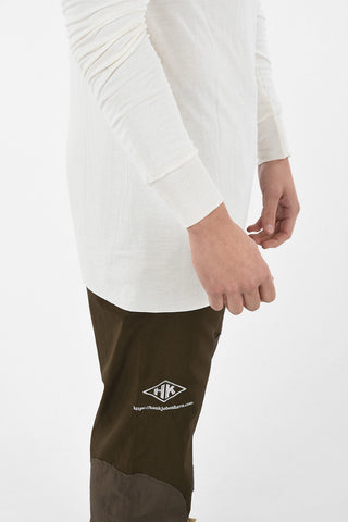 Longline Double-layer DOUBLE Crewneck T-shirt