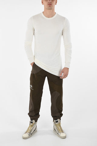 Longline Double-layer DOUBLE Crewneck T-shirt