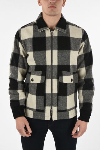 Checked Blouson with Zip Closure