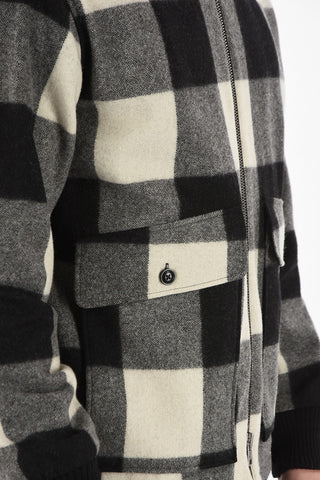 Checked Blouson with Zip Closure