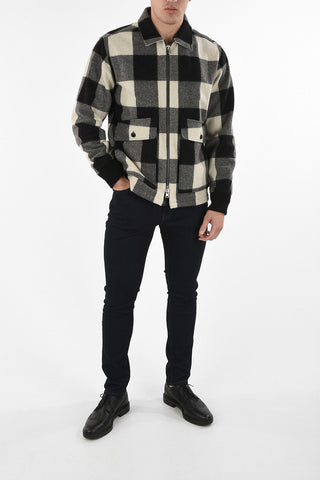 Checked Blouson with Zip Closure