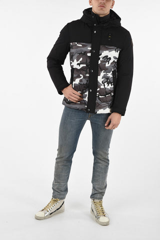 hidden closure camouflage down jacket