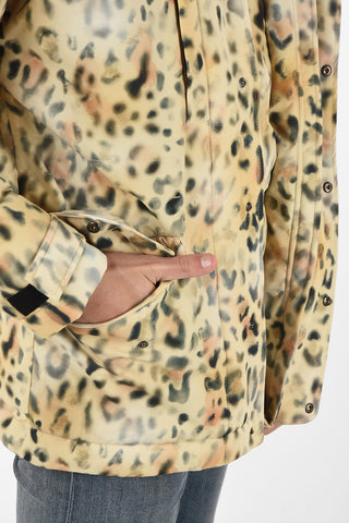 MARTINE ROSE hidden closure cheetah-print A-JAG blouson
