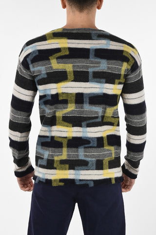 Wool Bayader Print Crew-Neck Sweater