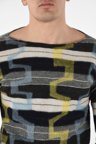 Wool Bayader Print Crew-Neck Sweater