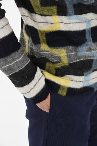 Wool Bayader Print Crew-Neck Sweater