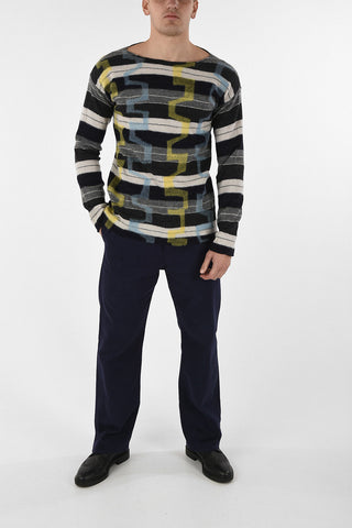 Wool Bayader Print Crew-Neck Sweater