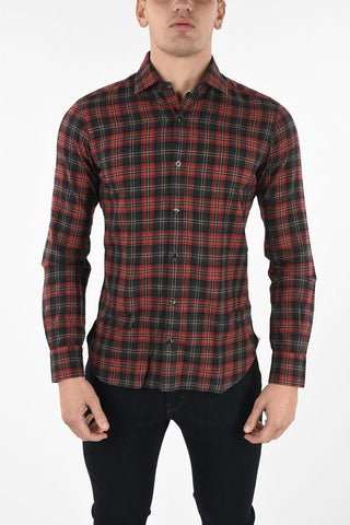 Tartan Spread Collar Shirt