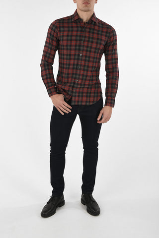 Tartan Spread Collar Shirt