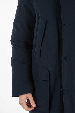 hidden closure down jacket